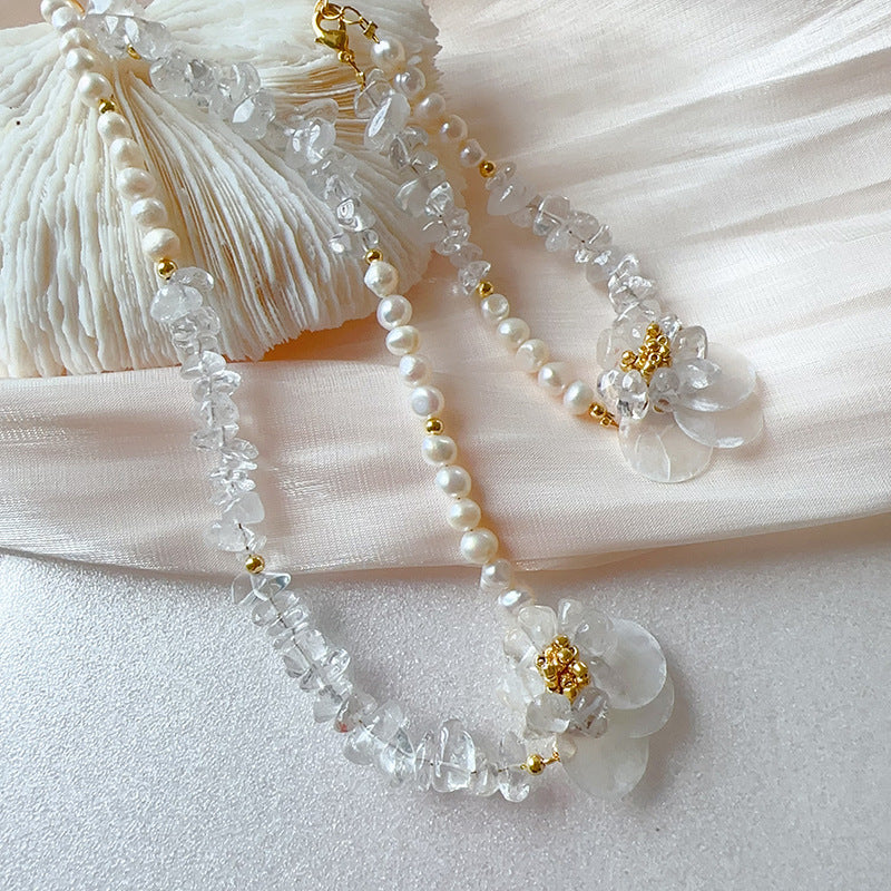 Cloud Mist Flower Pearl Necklace