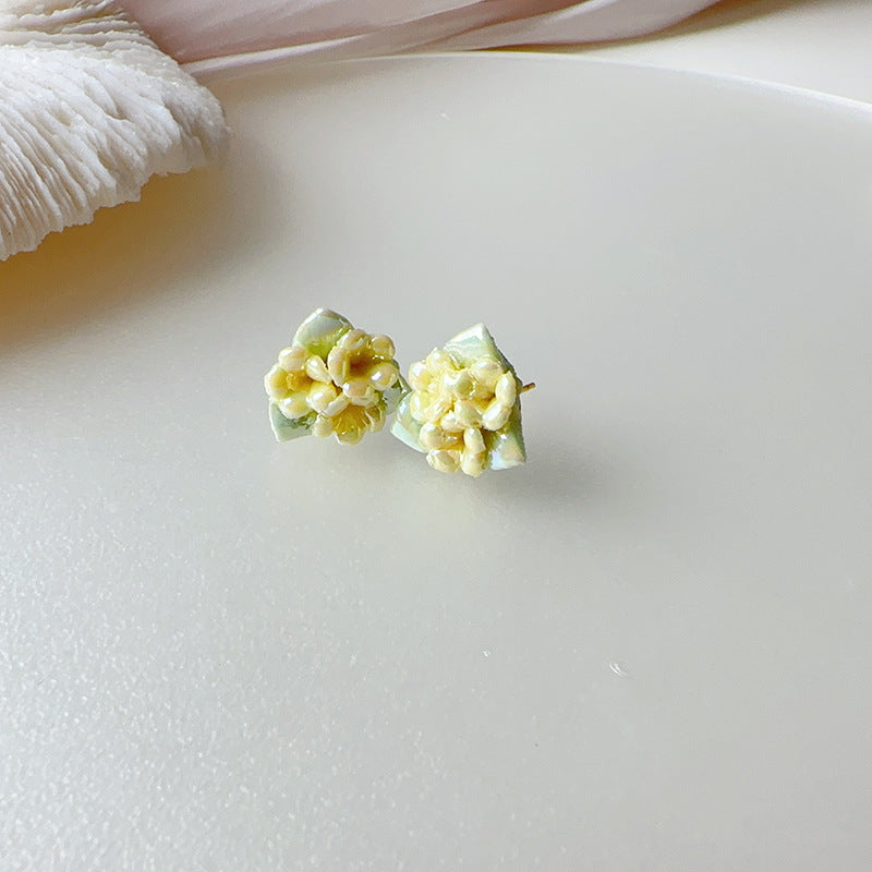 Ceramic Triple Flower Earrings