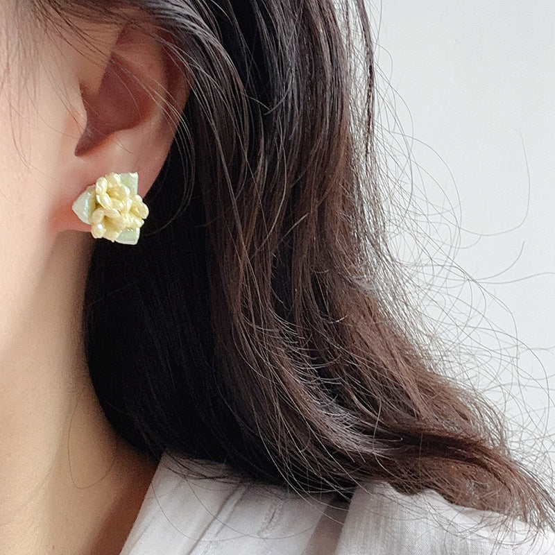 Ceramic Triple Flower Earrings