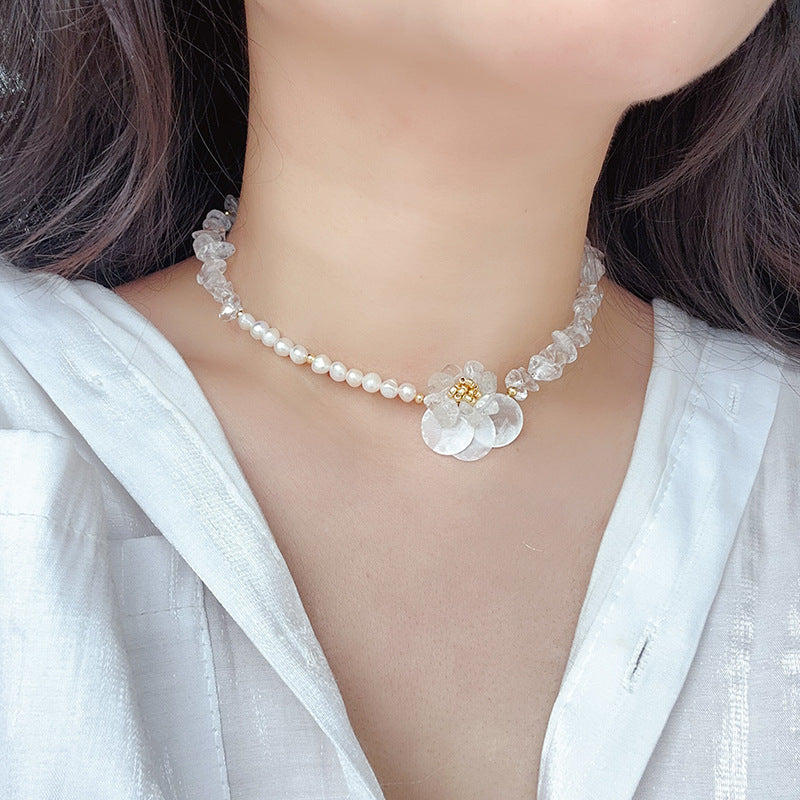 Cloud Mist Flower Pearl Necklace