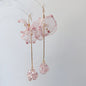 Pink Tulle Crystal Pendant Earrings